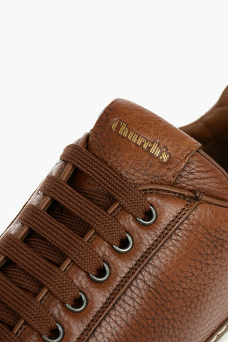 Grained Leather BOLAND Sneakers with Lettering Logo