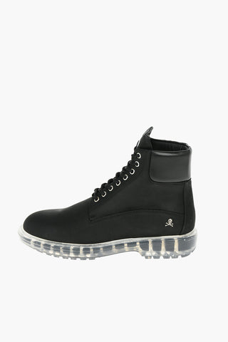 Nabuck THE HUNTER Lace-up Combat Boots with See-through Lug Sole