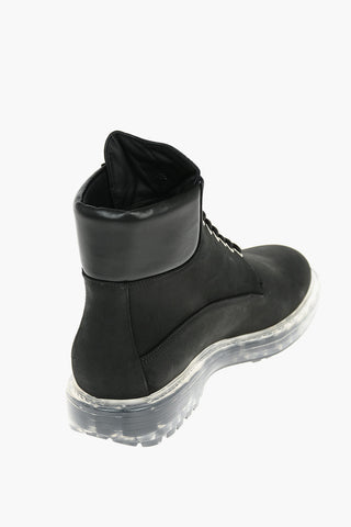 Nabuck THE HUNTER Lace-up Combat Boots with See-through Lug Sole