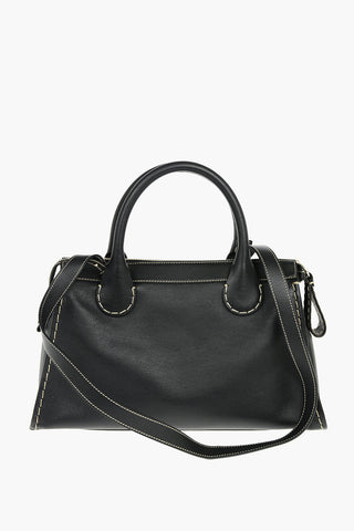 Gained Leather EDITH Day Bag with Ecru Stitchings