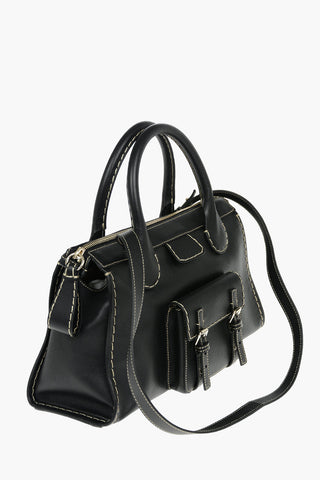 Gained Leather EDITH Day Bag with Ecru Stitchings