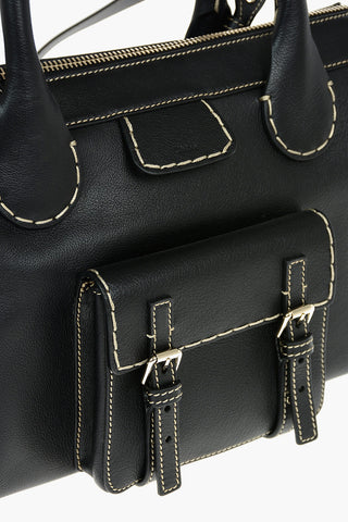Gained Leather EDITH Day Bag with Ecru Stitchings
