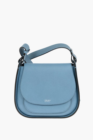 Hammered Leather Crossbody Bag with Contrasting trimmings