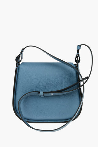 Hammered Leather Crossbody Bag with Contrasting trimmings