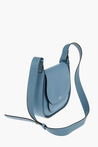 Hammered Leather Crossbody Bag with Contrasting trimmings