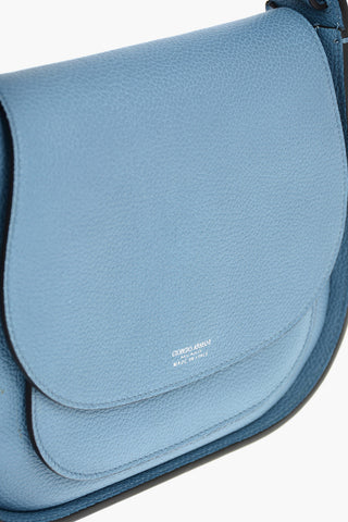 Hammered Leather Crossbody Bag with Contrasting trimmings