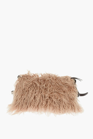 Faux Fur Bag With Leather Shoulder Strap