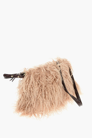 Faux Fur Bag With Leather Shoulder Strap