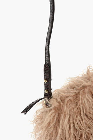 Faux Fur Bag With Leather Shoulder Strap
