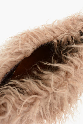 Faux Fur Bag With Leather Shoulder Strap