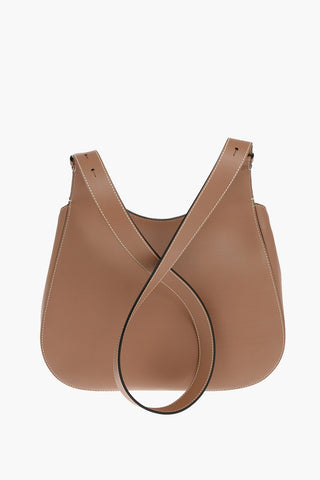 Leather Crossbody Bag with Visible Stitchings