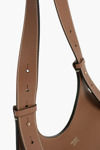 Leather Crossbody Bag with Visible Stitchings