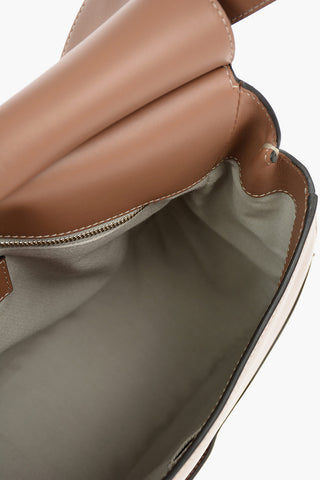 Leather Crossbody Bag with Visible Stitchings