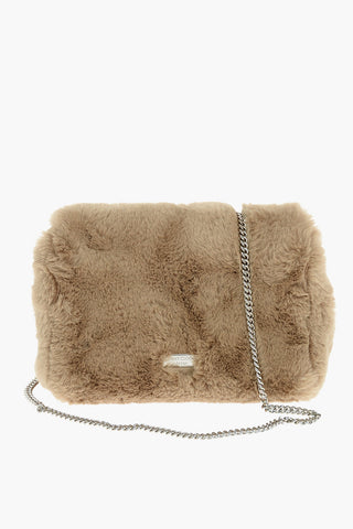 Faux Fur SOFT MADELEINE Crossbody Bag With Crystals