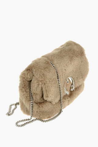 Faux Fur SOFT MADELEINE Crossbody Bag With Crystals