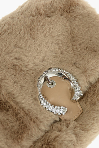 Faux Fur SOFT MADELEINE Crossbody Bag With Crystals