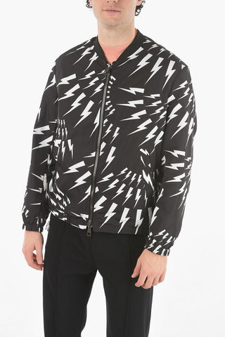 Reversible CRAZY BOLTS Nylon Bomber Jacket