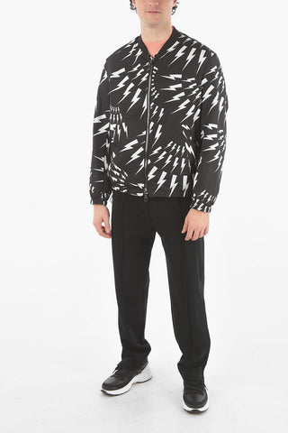 Reversible CRAZY BOLTS Nylon Bomber Jacket