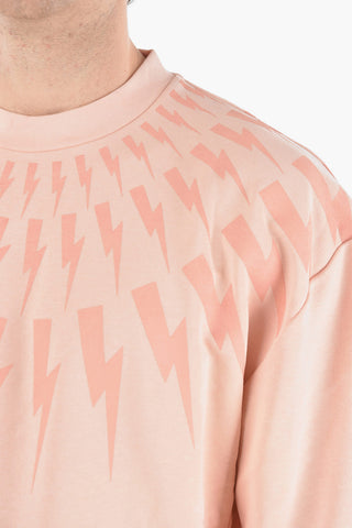 Crewneck Easy Fit FAIR-ISLE THUNDERBOLT Brushed Cotton Sweatshirt
