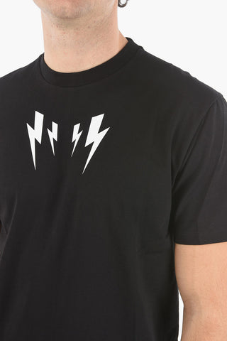 Slim Fit  Printed Crew Neck MIRRORED BOLT T-Shirt