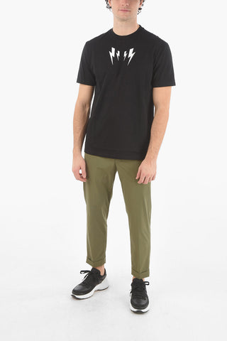 Slim Fit  Printed Crew Neck MIRRORED BOLT T-Shirt
