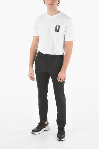 Buttoned Ankle SLIM FIT Regular Rise Pants