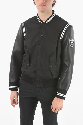 JAMES HARDEN x NEIL BARRETT Eco-Leather Sleeve Nylon Bomber Jacket