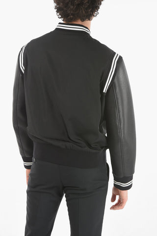 JAMES HARDEN x NEIL BARRETT Eco-Leather Sleeve Nylon Bomber Jacket
