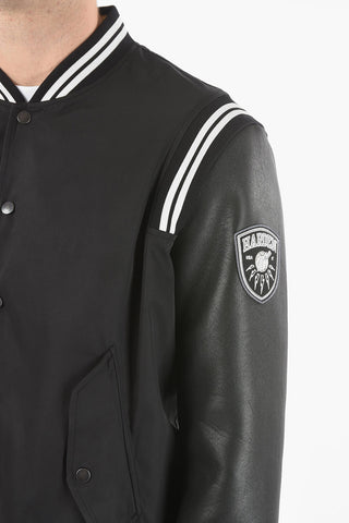 JAMES HARDEN x NEIL BARRETT Eco-Leather Sleeve Nylon Bomber Jacket