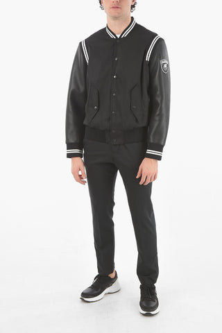 JAMES HARDEN x NEIL BARRETT Eco-Leather Sleeve Nylon Bomber Jacket