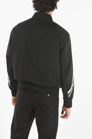 Flush Pocket VARSITY STRIPES MODERNIST Nylon Bomber Jacket