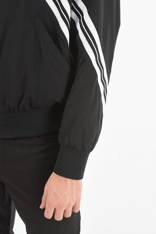 Flush Pocket VARSITY STRIPES MODERNIST Nylon Bomber Jacket