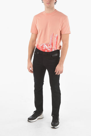 Jeans Skinny Fit in Denim Distressed con Passanti