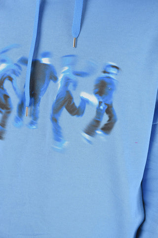 Felpa Baggy in Cotone BLURRED DANCERS con Cappuccio