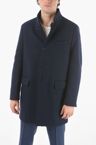 Cappotto In Misto Lana Con Tasche Ad Aletta