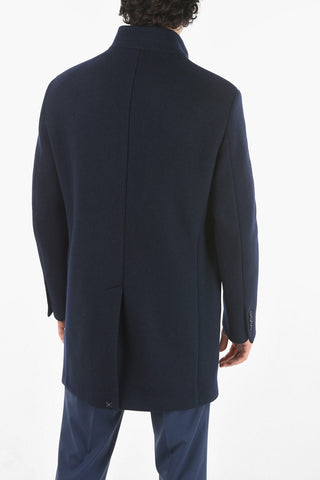 Cappotto In Misto Lana Con Tasche Ad Aletta