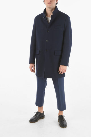 Cappotto In Misto Lana Con Tasche Ad Aletta