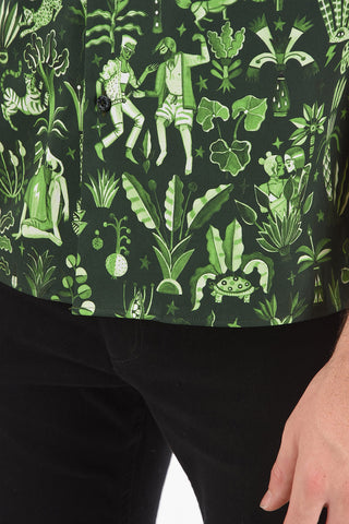 Short-sleeved DANCING IN THE MOONLIGHT Camp Collar Shirt