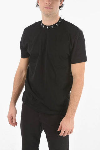 Printed Neck BOLT Slim Fit T-Shirt
