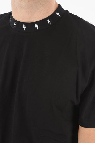 Printed Neck BOLT Slim Fit T-Shirt