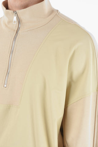Zipped Closure HYBRID TRACKTOP Mock Neck Sweatshirt