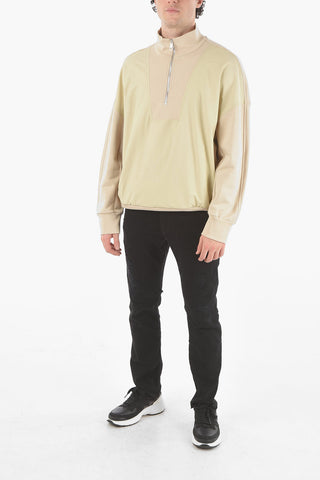 Zipped Closure HYBRID TRACKTOP Mock Neck Sweatshirt