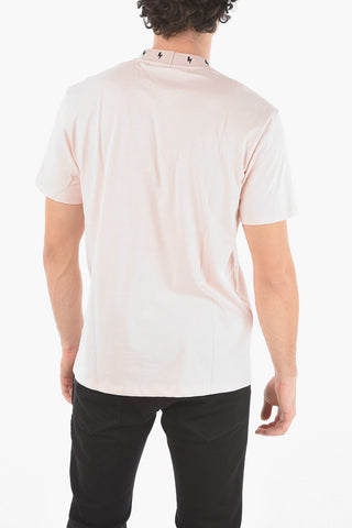 Crew Neck Printed Collar Cotton T-Shirt