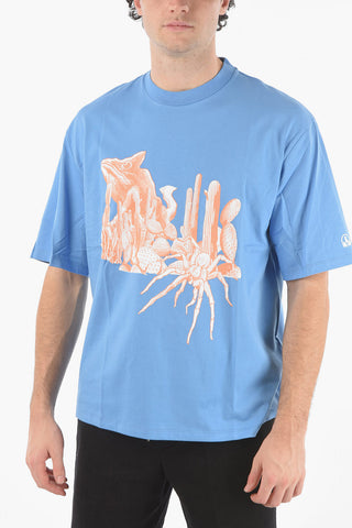 Crew Neck BURNING MAN Front Printed T-Shirt