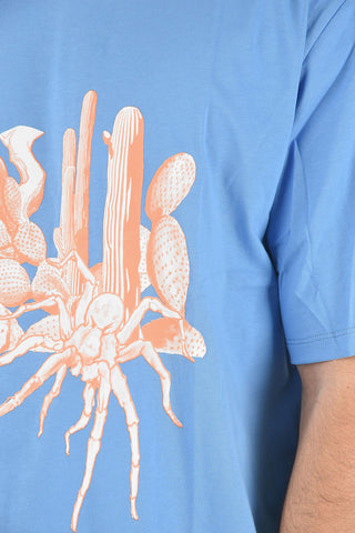 Crew Neck BURNING MAN Front Printed T-Shirt