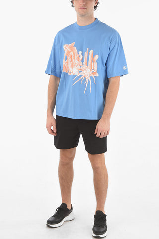 Crew Neck BURNING MAN Front Printed T-Shirt