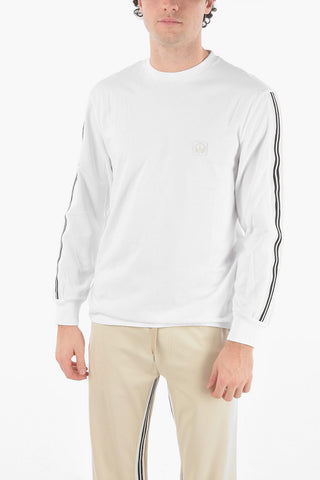 Long-sleeved MUSIC BOLT VARSITY Contrasting Band T-Shirt