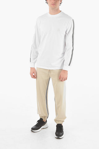 Long-sleeved MUSIC BOLT VARSITY Contrasting Band T-Shirt
