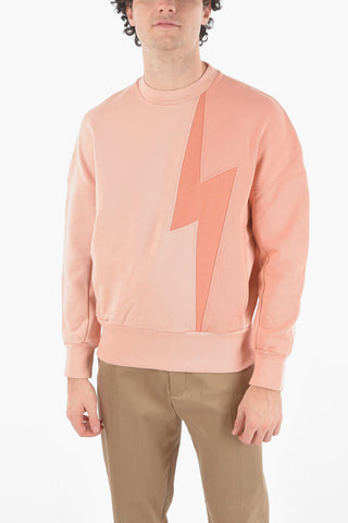 Crew Neck Slim Fit TRI-COLOUR BOLT Baggy Sweatshirt
