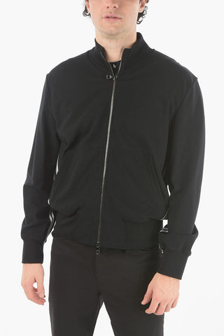 Mock Neck VARSITY Contrasting Band Sweatshirt with Zipped Closure